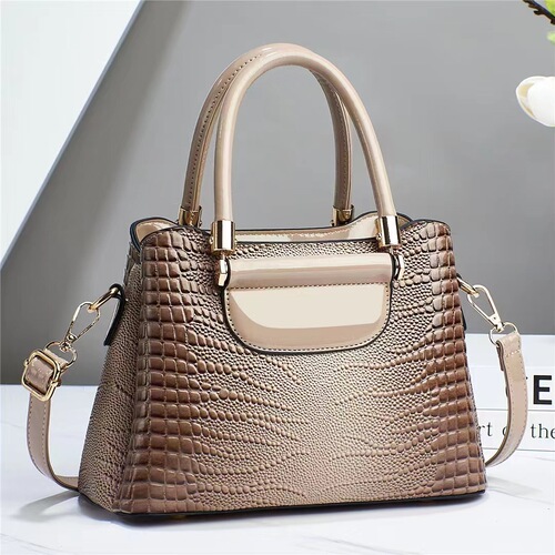 Cross-border mom bag new fashion fashion crocodile pattern texture handbag one-shoulder crossbody temperament large capacity women's bag