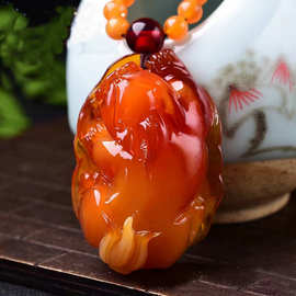 引流礼品直播展会老蜜蜡貔貅吊坠琥珀原石貔貅项链男女士毛衣链