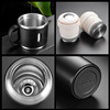 Handheld glass stainless steel, matte cup with glass, creative gift, wholesale