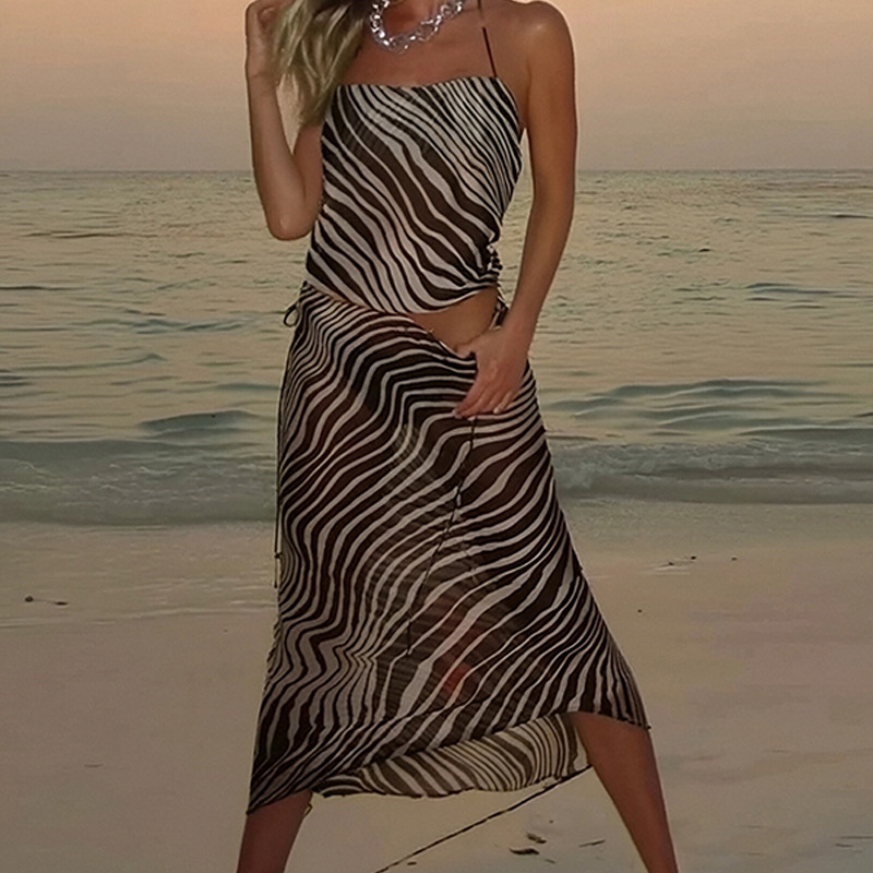 Cross-border 2026 Summer New European And American Wom's Fashion Elegant Casual Slit Long Printed Dress For_ecoleips.com