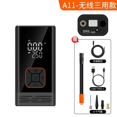 Electric Air Pump, Hava nasosu - a11-wireless-three-purpose-type-c-charging-power-bank-function-cigarette-lighter-power-supply