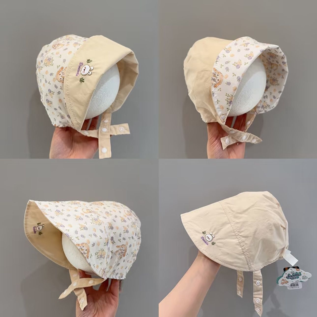 Sombreros para bebés de moda primavera y verano, sombreros de protección solar a prueba de viento, sombreros de protección de orejas para bebés coreanos para hombres y mujeres.