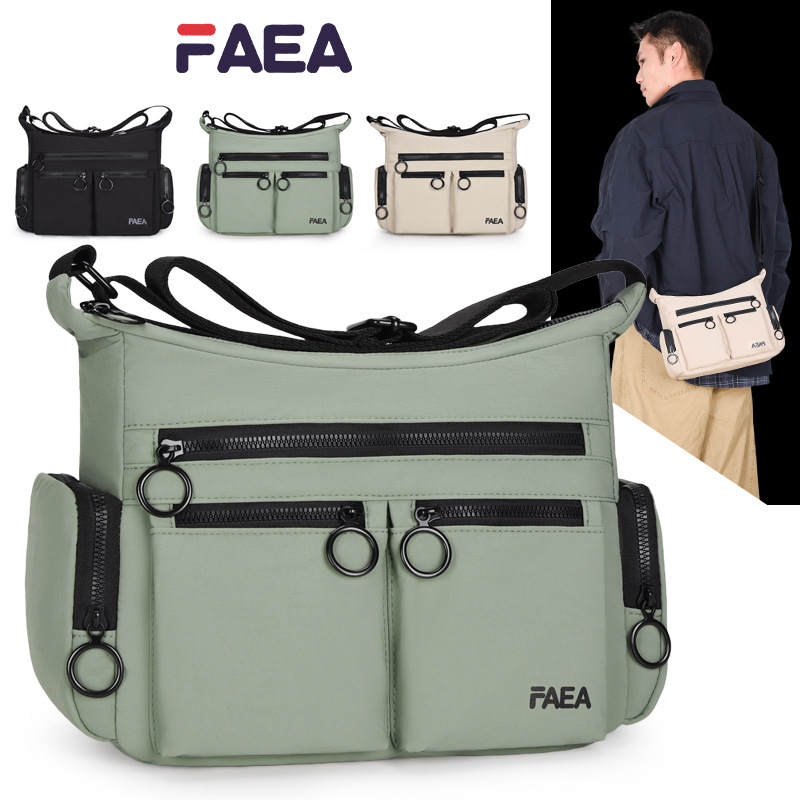FAEA尼龙布包2025新款斜挎包大容量牛津布休闲通勤男包单肩包跨境