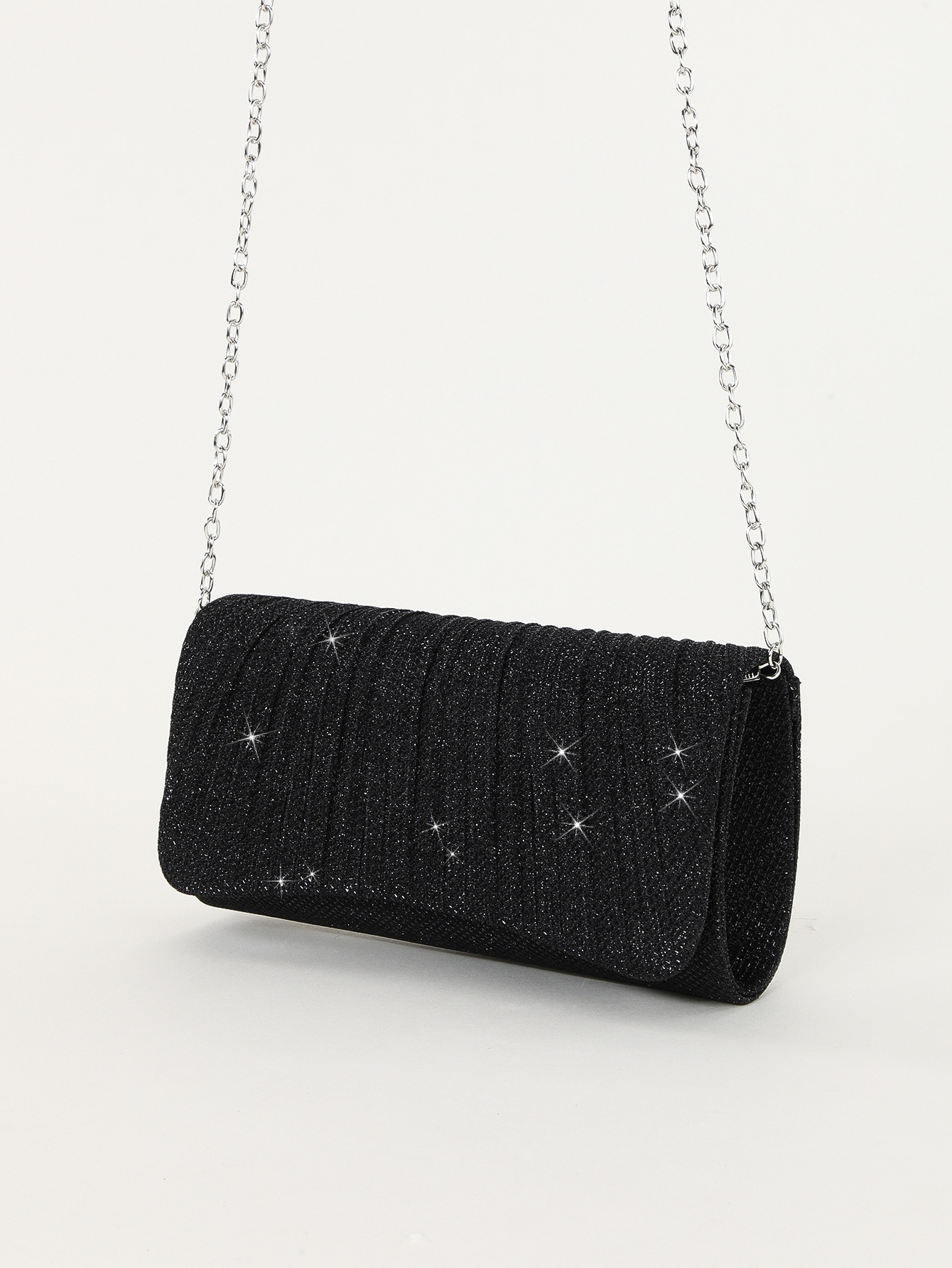 Transfronterizo 2023 Nuevo en stock Glitter plisado hombro crossbody fiesta embrague de la boda de las mujeres bolso de noche image 5