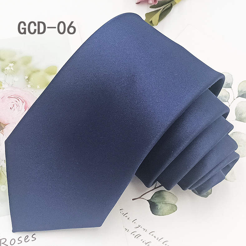 Corbata de poliéster teñido en hilo de alta densidad, color puro, estilo formal, informal de negocios, negra, atada a mano, estilo 8 cm, lista para usar del fabricante