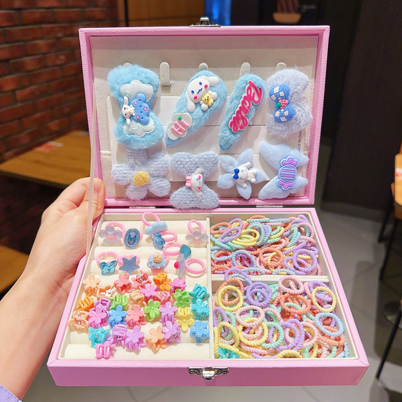 Caja de regalo para niños Jewelry Set linda niña pequeña regalo de cumpleaños princesa cabello cabello cuerda caja de joyería de alta gama