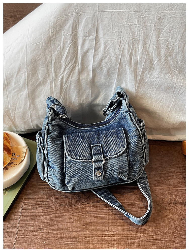Bolso de denim de gran capacidad para mujeres 2026 nueva tendencia transfronteriza de hombro mochila de mujer viaje ocio bolsa de mano image 7