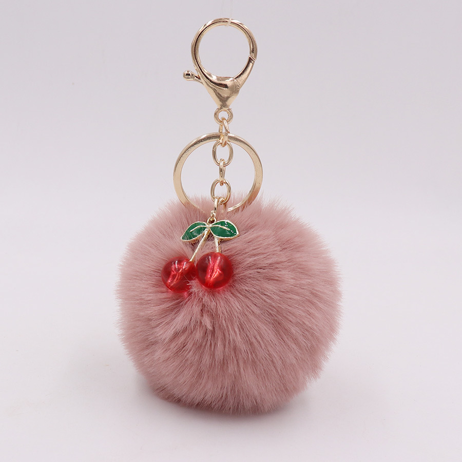 Lindo llavero de peluche de cereza aleación bolsa de bola de piel de cereza colgante bolsa de Ropa Accesorios de llavero