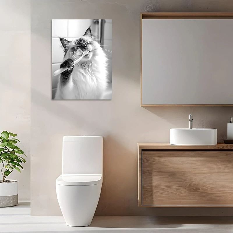 TEMU трансграничная горячая продажа мрамор зубов Husky, черно-белая животная тема, настенная декорация рисунок