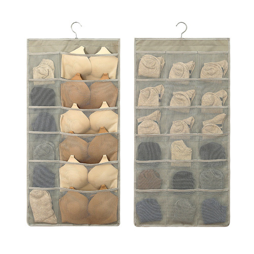 Underwear and Bra Storage Bag, Two-Sided Hanger, Wall-Mounted Dormitory Organizer