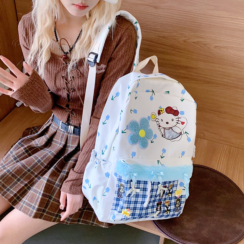 夏の新しいスタイルの小さな新鮮なバックパック、ファッショナブルで見栄えの良い学生スクールバッグ、夏の旅行バックパック、大容量|undefined