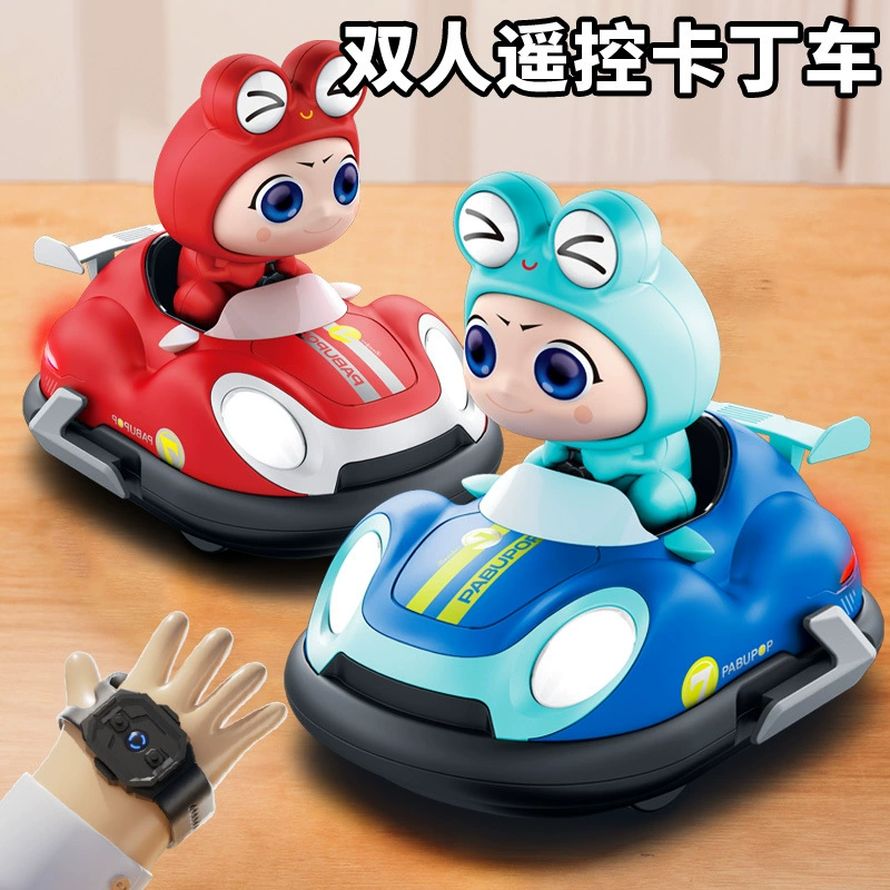 Y7 детский мультфильм с дистанционным управлением автомобиль двойной бой пульт дистанционного управления бампер автомобиль дрейф мини-катапульты картинг touch игрушка