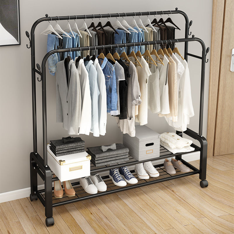 Simple Clothes Drying Rack Floor-Standing Dormitory Clothes Drying Rack Home Bedroom Student Dormitory Clothes Drying Rod Indoor Clothes Hanger