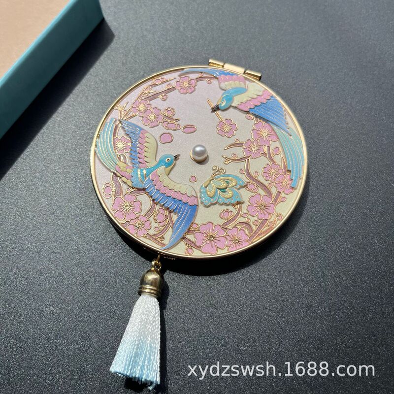 New Chinese Style Handheld Mirror, Portable Chinese Style Folding Makeup Mirror, Chinese Style Cultural and Creative Metal Small Mirror Wholesale New Chinese Style Handheld Mirror, Portable Chinese Style Folding Makeup Mirror, Chinese Style Cultural and Creative Metal Small Mirror Wholesale