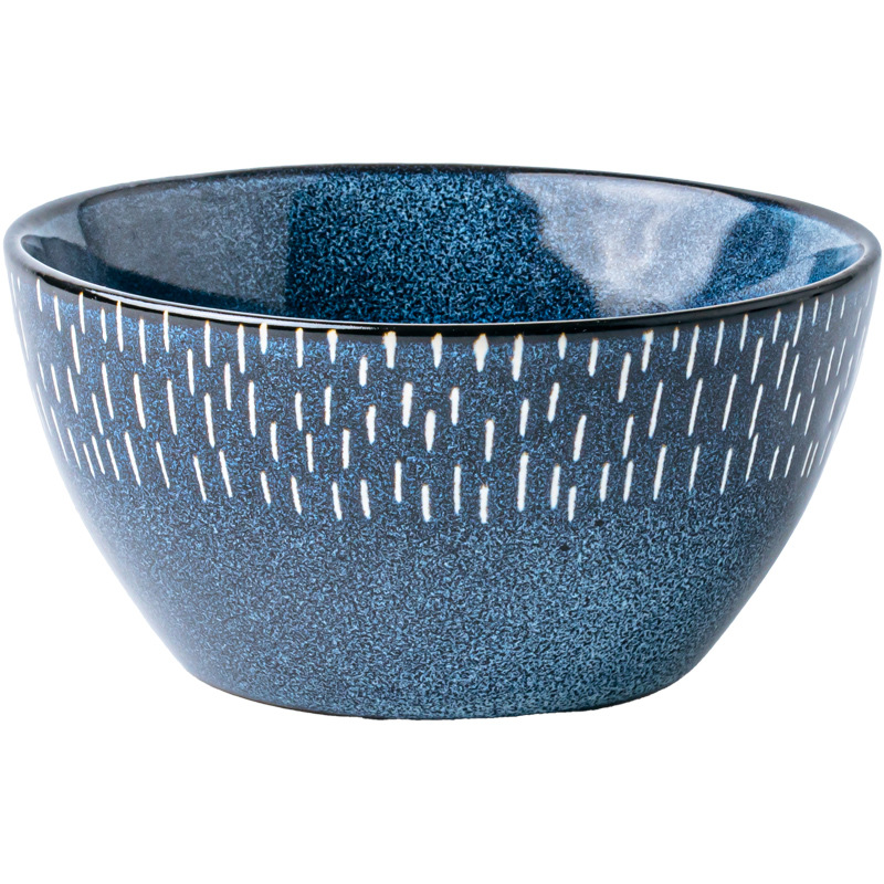 Tacos de arroz de exportación de comercio exterior, horno estrella de 5 pulgadas, tazón de cerámica pintada a mano, tazón de arroz grueso