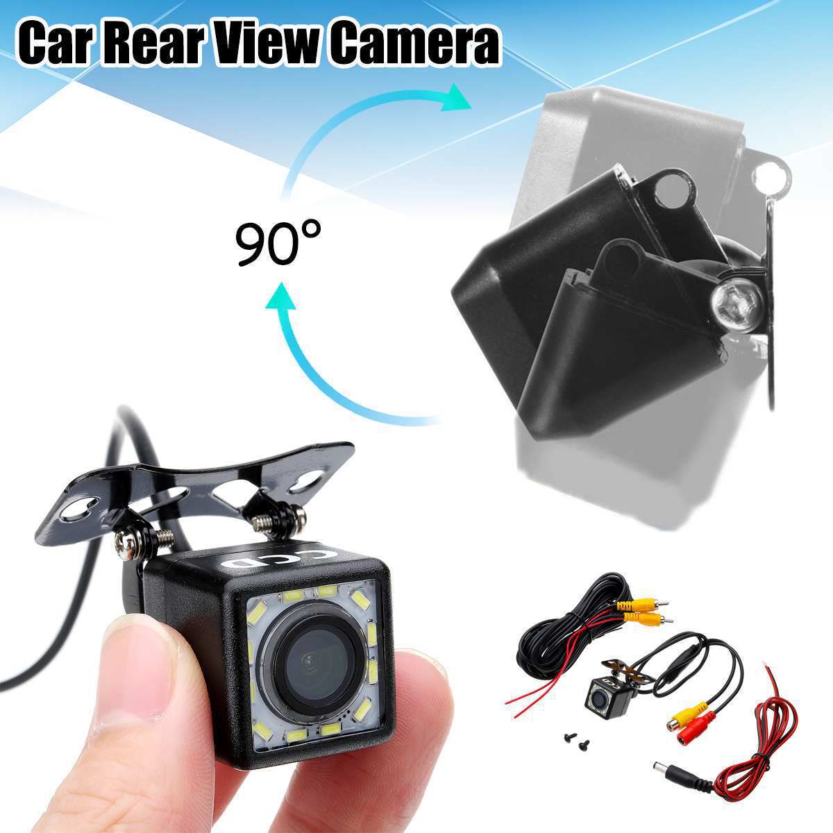 Reversing Rear View High-Definition Night Vision Car Image Ahd Universal Car Panoramic Track Ccd Camera 12 Lights