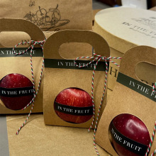 水果包装盒橙子苹果橘子桃子单双个手提原色牛皮纸包装袋通用纸盒