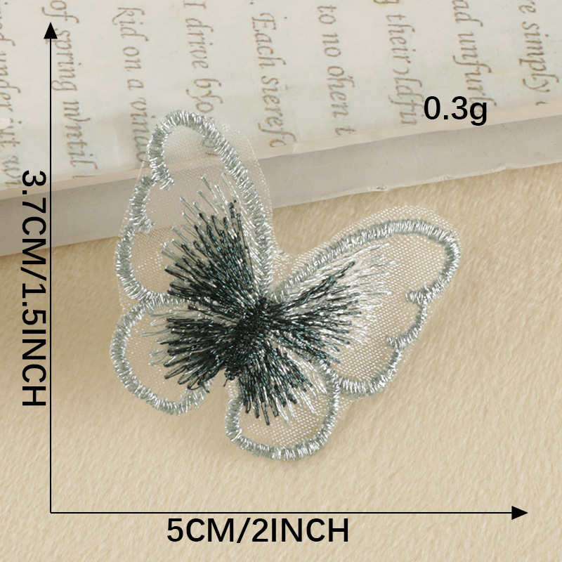 Emblemas bordadas de computadora mariposa transparente accesorios accesorios de ropa accesorios sellas hechas a mano DIY bordado pegatinas de tela