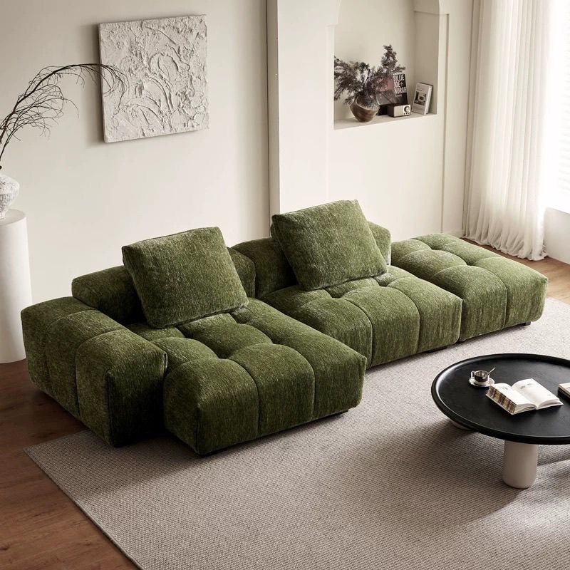 Sofa, small apartment sofa, living room decoration, petal-shaped, one-piece design, complete set, light luxury, high-end, frameless wooden sofa for home use