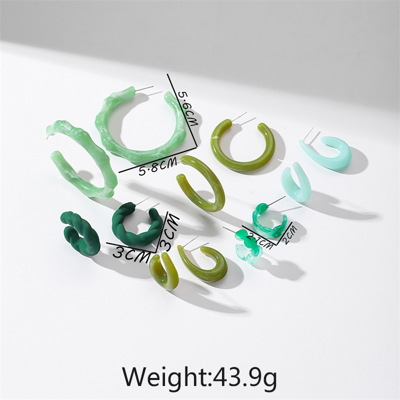 1 Set Casual Simple Style Heart Shape Petal Polishing Arylic Resin Hoop Earrings Drop Earrings Ear Studs display picture 33