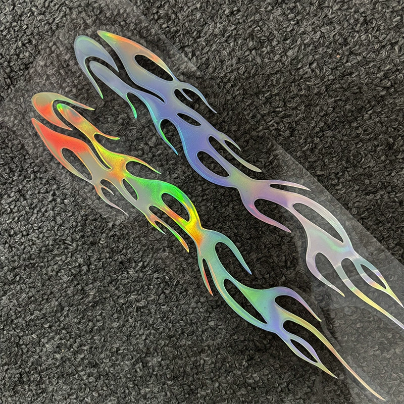 Светоотражающие красочные крутые полосы пламени, наклейки для автомобиля, наклейки для мотоцикла, наклейки для электромобиля, горизонт, уличный автомобиль, боковые водонепроницаемые наклейки