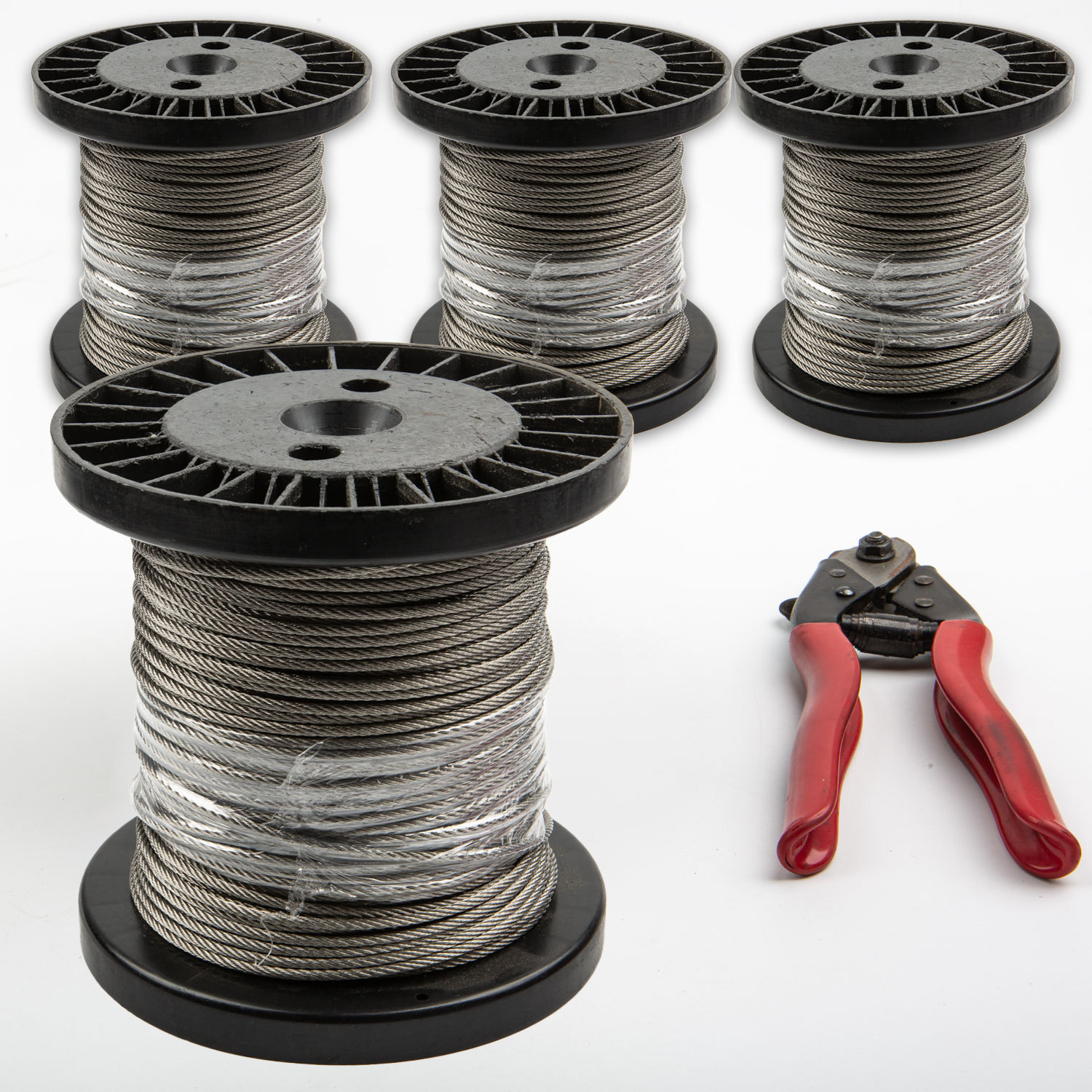 3MM不锈钢30M线轴配钢丝钳 栏杆灯串悬挂索 花园瓜果棚拉线晾衣绳