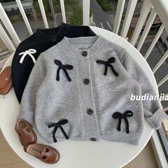 女童毛衣开衫外套厚新款童装儿童针织衫秋冬宝宝韩版圆领上衣