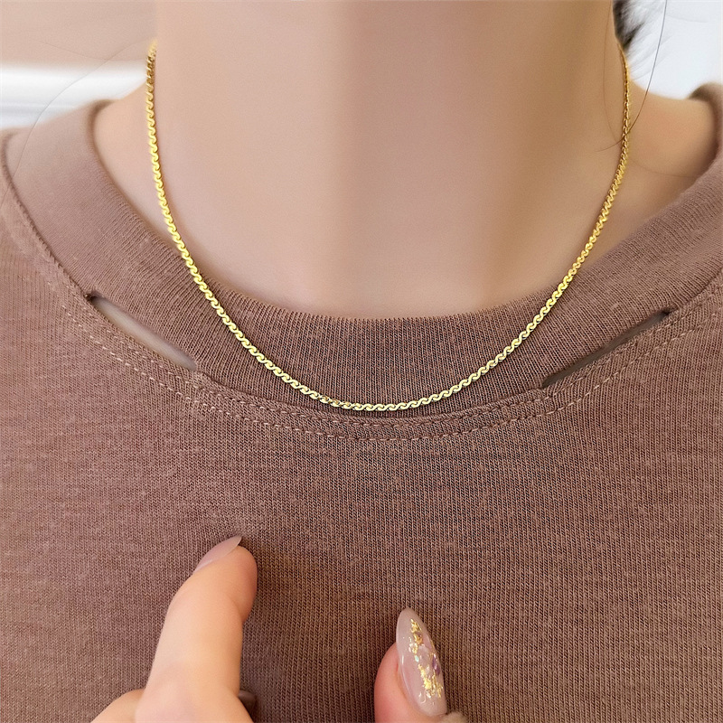 1 Piece Quantity Ins Style Solid Color Titanium Steel Bracelets Necklace
