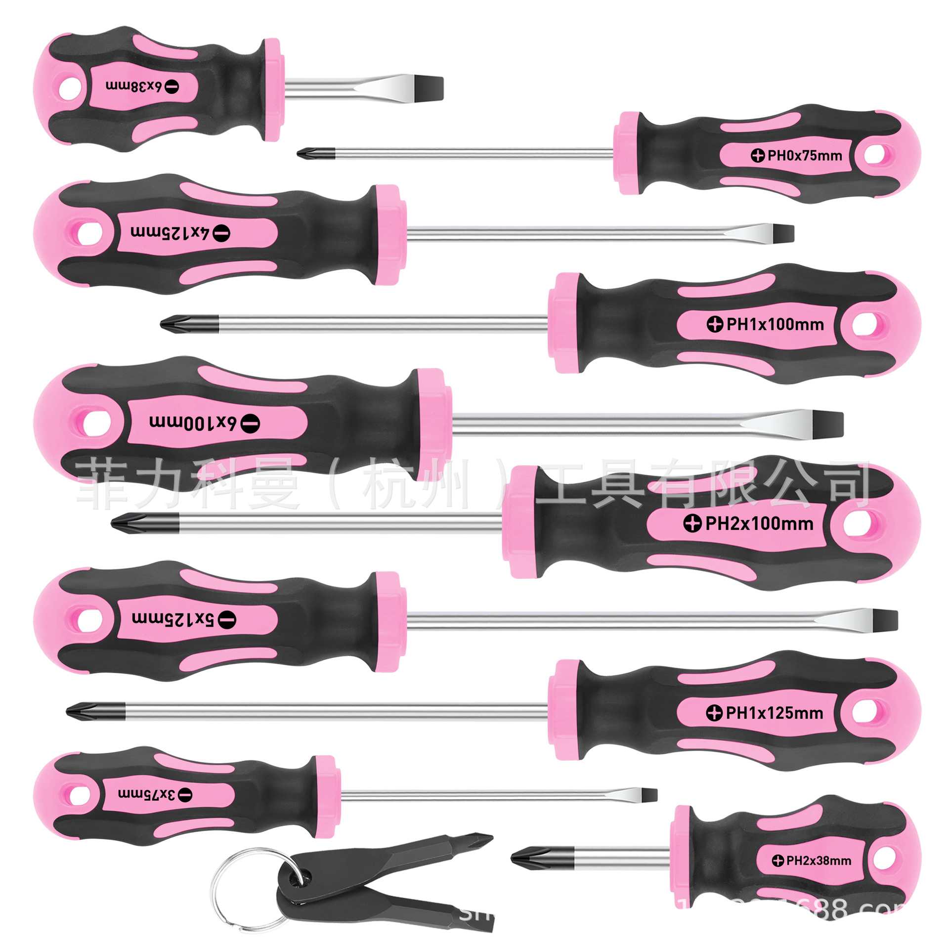 El juego de destornilladores magnéticos de 10 piezas tiene un agarre de amortiguación profesional de punta puntiaguda de ranura cruzada a la venta