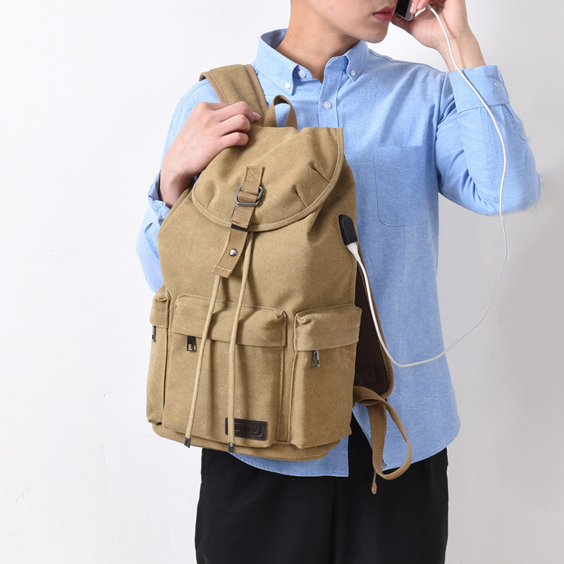 Art Student Canvas Bag Designer Design Sense Niche high quality Brand Backpack Men's Schoolbag Women's Commuter Backpack
