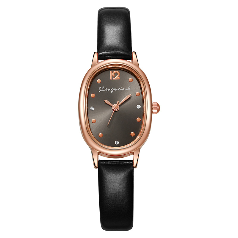 Nuevo elegante retro simple oval estudiante reloj nicho alto sentido de las mujeres reloj cinturón de cuarzo reloj de las mujeres al por mayor
