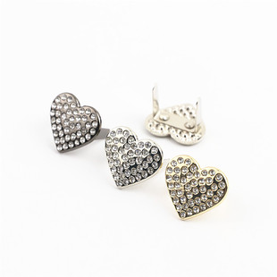 Luggage Handbag Hardware Accessories Metal Heart-shaped Diamond Decorative Buckle Clothing Shoe Buckle Shoe Material Shoe Accessories