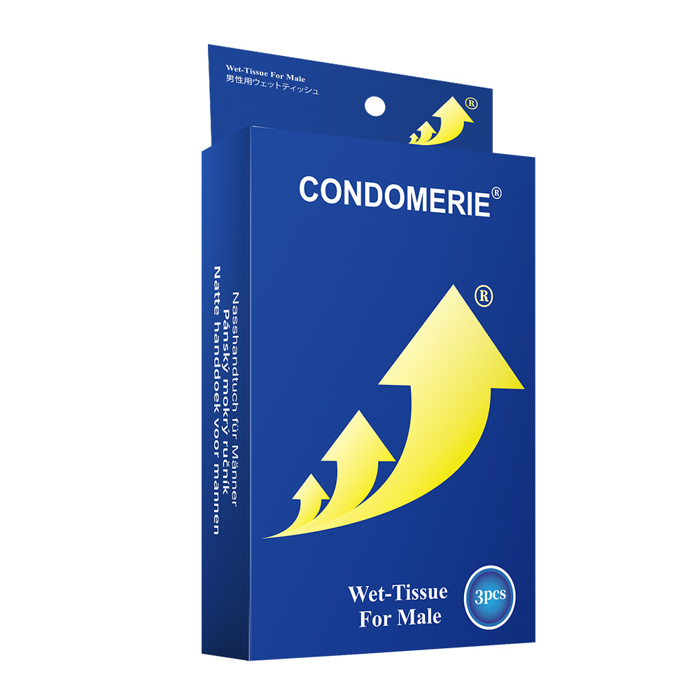 CONDOMERIE&reg;(3片装)男用湿巾-白底3