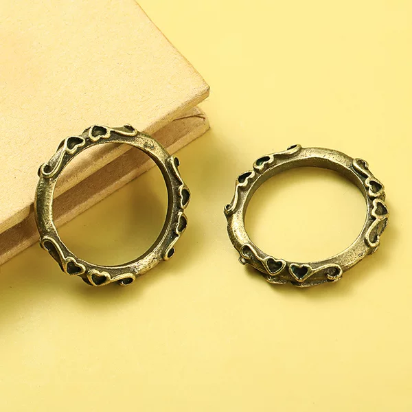 Imitation brass Tang grass ring personalized creative alloy key ring Tang Xin design keychain accessories