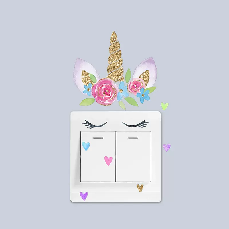 外贸热带绿植开关贴室客厅玄关宿舍家居装饰墙贴贴纸自粘批发跨境