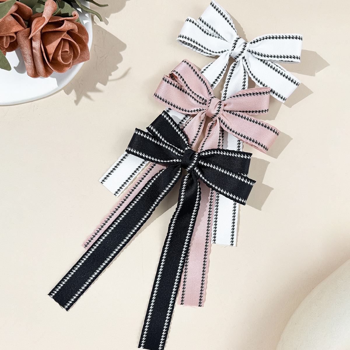 Hair Clip Hair Accessories Type Sweet Women's Bow Knot Ribbon Hair Clip