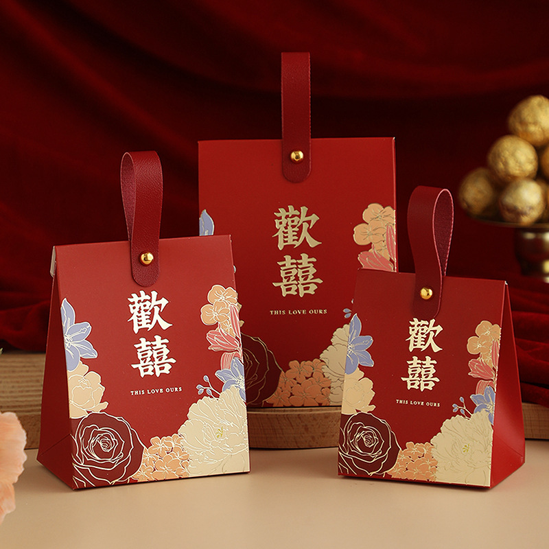 結婚式のお菓子箱 高級感 ウェディング 婚約式のお菓子箱 2025年新作 キャンディボックス バッグ キャンディギフトボックス 卸売|undefined