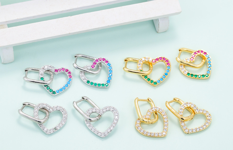 3g Weight Earrings Classification Housewarming, Anniversary, Business, Wedding, Travel, Birthday, Festival Occasion Fashion New Style Color Heart-shaped Hollow Earrings