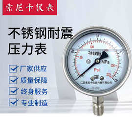 耐震压力表 YN-60BYN-100B不锈钢耐震压力表 YTN-150耐震压力表