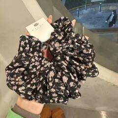 起爆シフォンのシワの小さい花のシフォンの布のプリントの生地は大きい腸の輪の髪の毛の装飾品の服装の生地を作って透き通っていません。