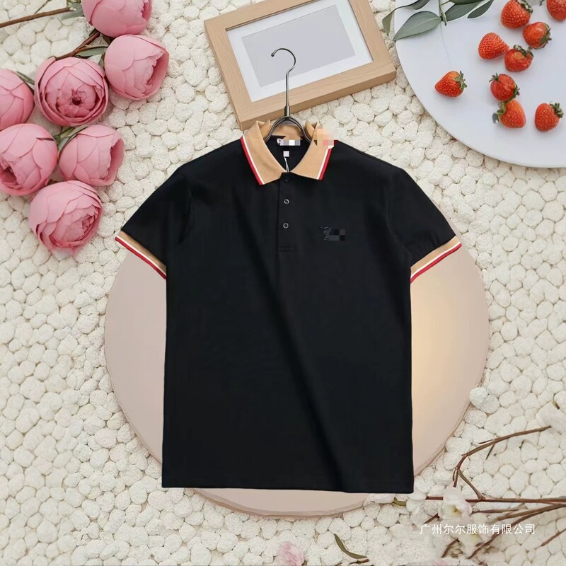 Cross-Border·Authentic Version·Bb's New Summer Polo Shirt Fashionable Casual Turn-Down Collar Short Sleeve T-Shirt for Men and Women Trendy