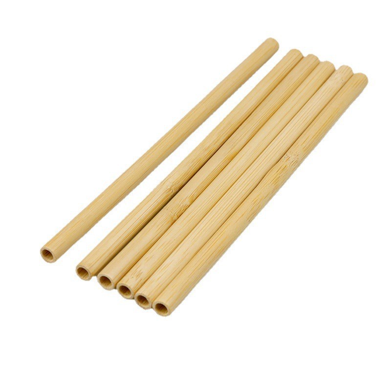 Paja de bambú desechable logotipo láser de embalaje único comercial 20cm paja de bambú