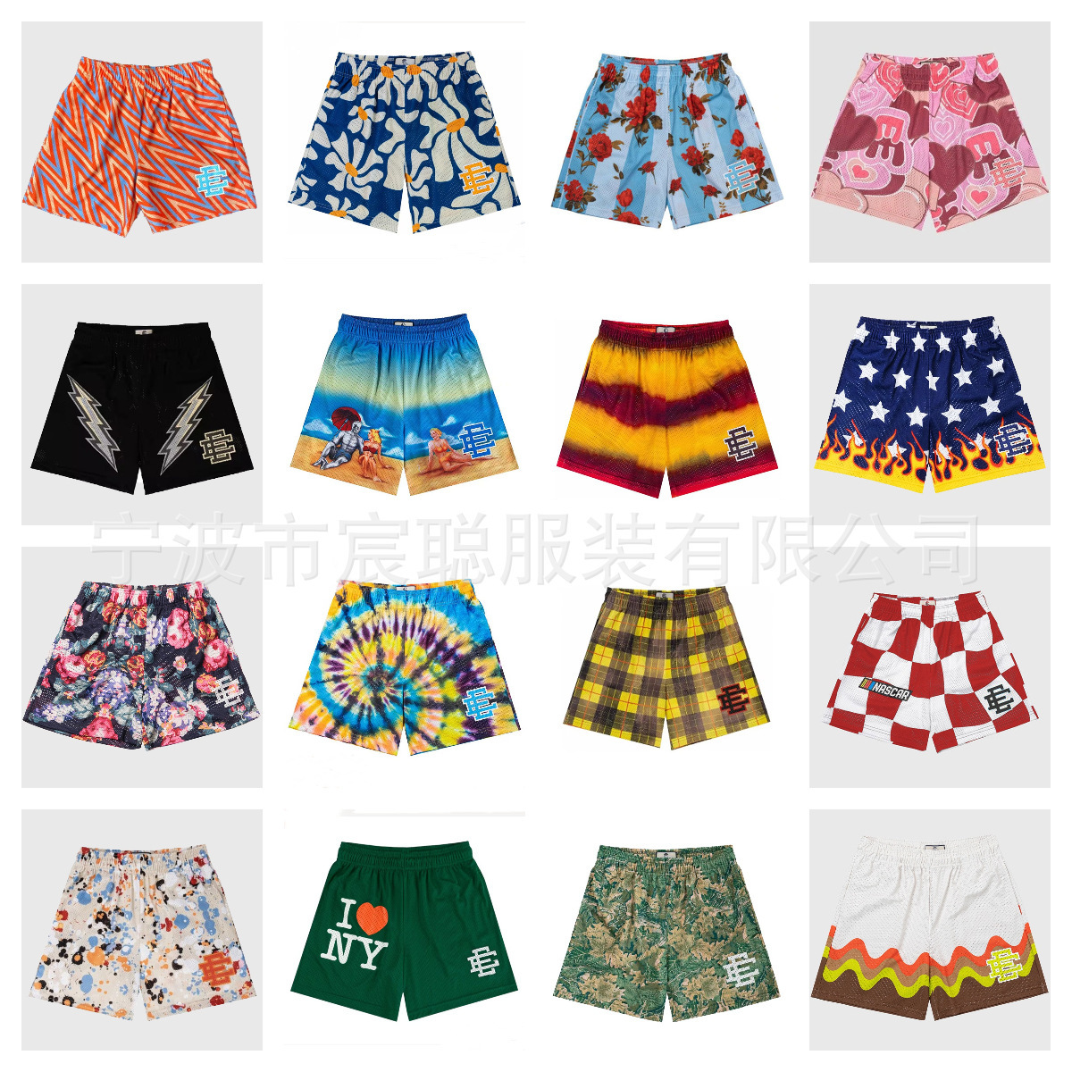 外贸EE Shorts Eric Emanuel男女网眼速干四分不过膝运动篮球裤夏