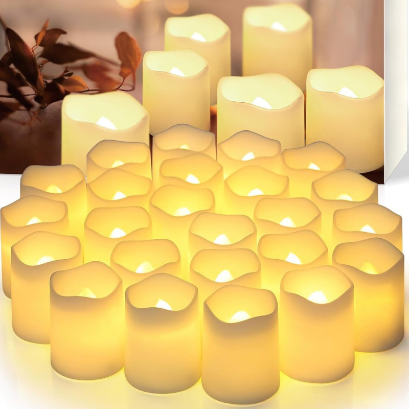 Led Tea Light Flameless Votive Candle Lamp Flickering Holiday Gift Wedding Party Festival Celebration Christmas Decoration