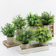 シミュレーション盆栽ユーカリローズマリー造花緑植シミュレーション植物円柱パルプ盆クロスボーダーよく売れているシミュレーション花
