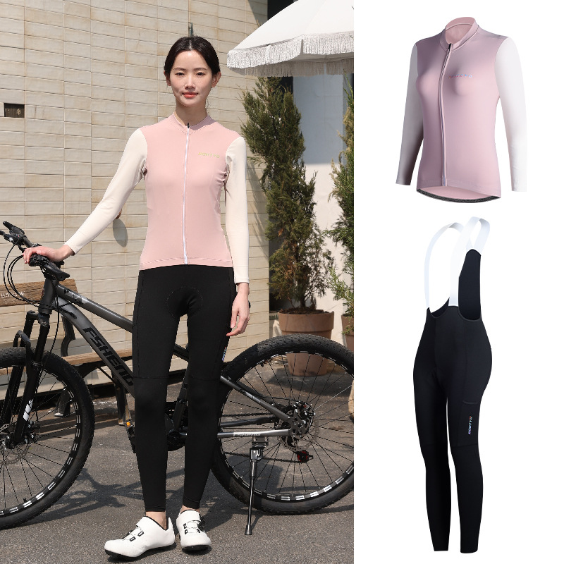 Vehículo de carretera de montaña ropa de ciclismo de manga larga primavera y verano ligera chaqueta de mujer delgada y rápida secado conjunto de bicicleta profesional