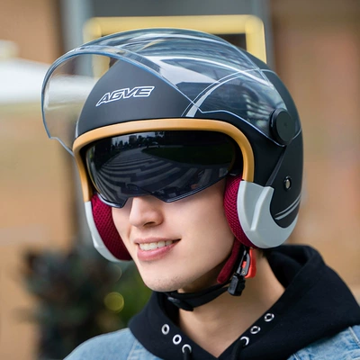 Half Helmet Women's Men's Wash-Free | Motosiklet kaskı (dəbilqə)