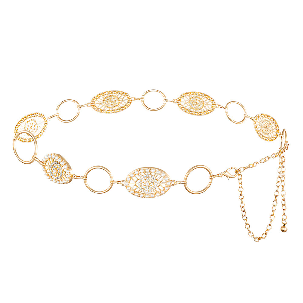 Böhmische Taillenkette Damen Ethno Stil Blumen Gürtel Für Kleid_voghion.com