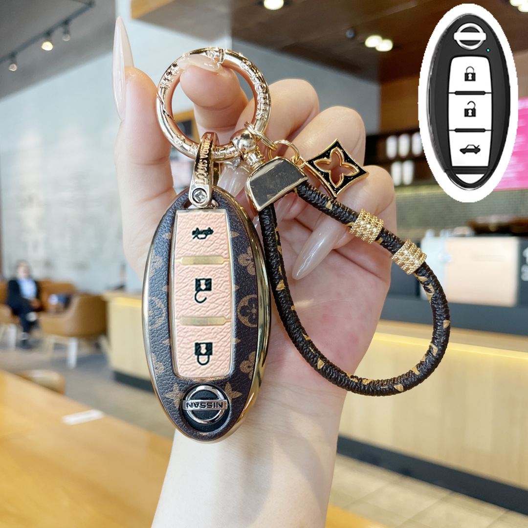 Dongfeng Nissan Sylphy Key Cover Bluebird Sylphy Classic Ji Yi High-End Remote Control Case Trendy Decorative Car Keychain