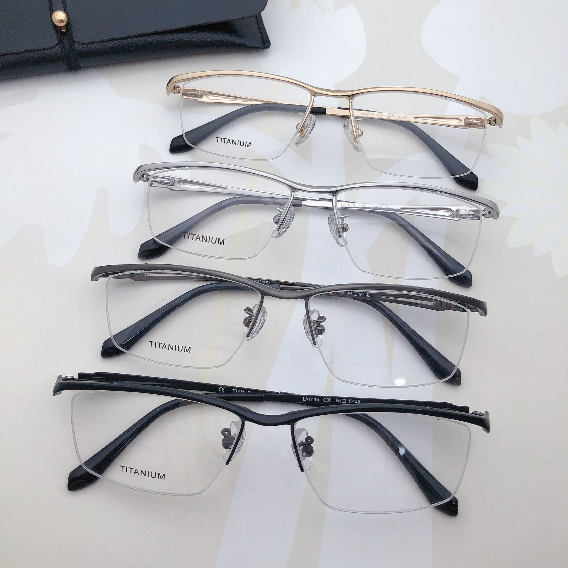松岛正树同款高品质眼镜架日系男商务眼镜框半框纯钛近视眼镜
